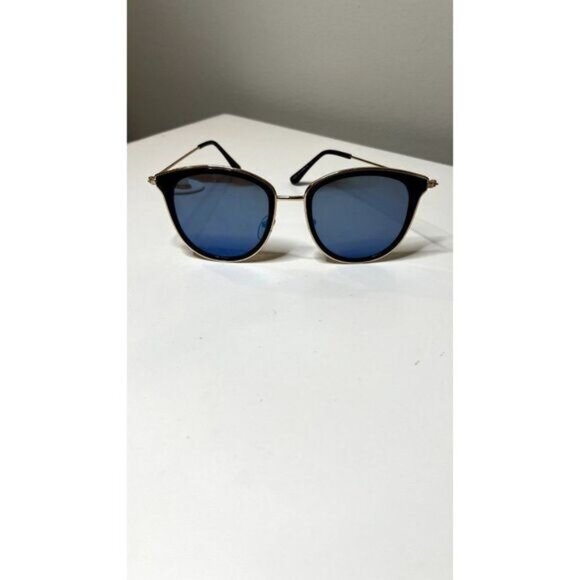 Women's Round‎ Blue Metal Framed Sunglasses Ladies Color Lens Shades - Picture 3 of 3